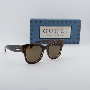 Gucci GG1789S 004 Square Sunglasses - Peach/Brown
